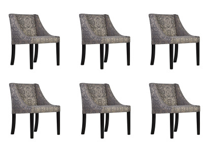 6x Stühle Stuhl Polster Design Lounge Club Sitz Lehn Garnitur Sessel CHANL Neu