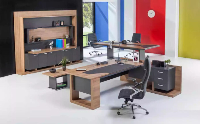 Büro Eckschreibtisch Möbel Schreibtisch Einrichtung Holztisch Cheftisch