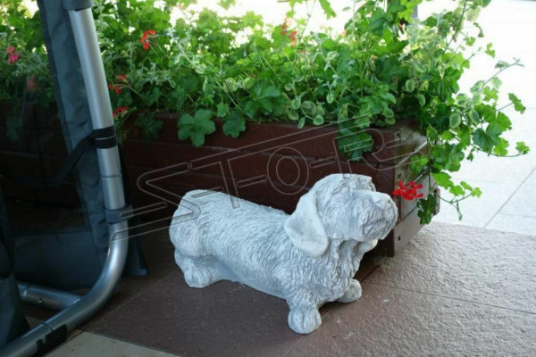 Garten Dekoration Hund Weiß Terrasse Stein Figur Figuren Dekorative Statue