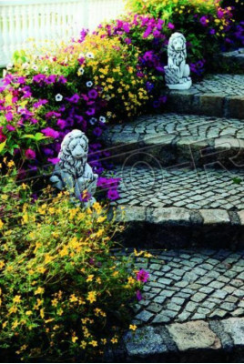 Garten Dekoration Löwe Statue Skulptur Figuren Skulpturen Designer