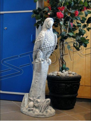 Garten Dekoration Papagei Terrasse Stein Figuren Figur Deko Statue