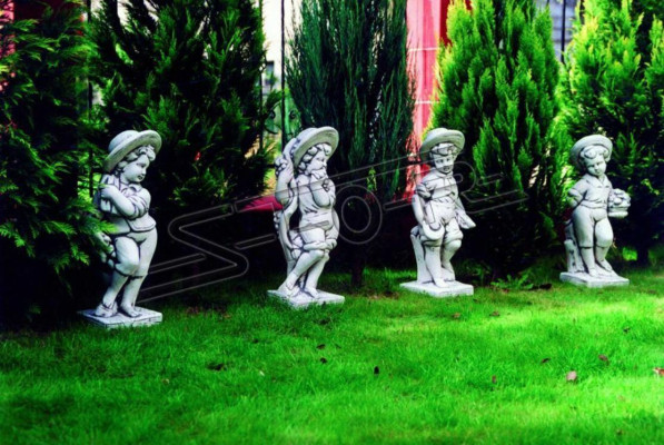Junge 70cm Figur Statue Figuren Skulptur Statuen Garten Weiß Dekoration