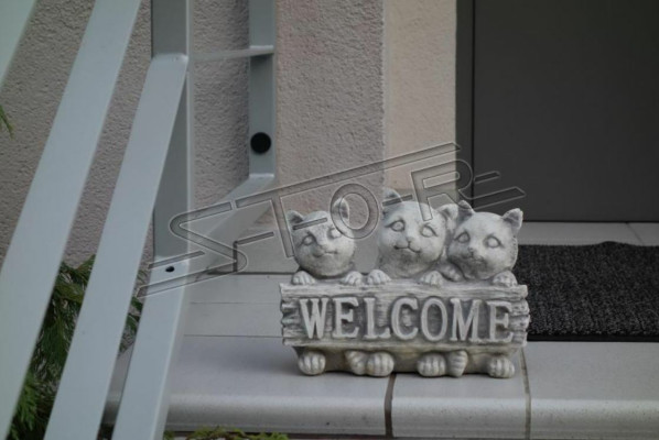 Schild Welcome Katzen Katze Willkommens Schilder Garten Figur