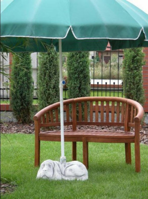 Schirmständer Sonnen Schirm Sockel Fuß Hund Figur Statue Garten