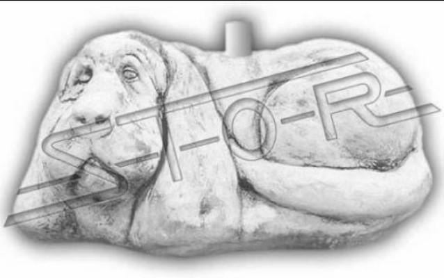 Schirmständer Sonnen Schirm Sockel Fuß Hund Figur Statue Garten