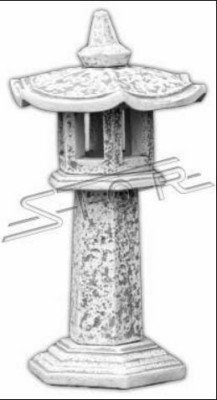 Stand Säulen Haus Leuchte Steinguss Figuren Statuen Garten