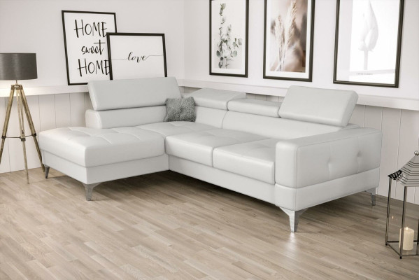 L-Form Möbel Design Schwarz Leder Holz Neu Modern Luxus Italien Ecksofa Couchen