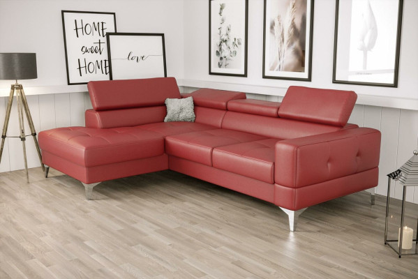 L-Form Möbel Design Schwarz Leder Holz Neu Modern Luxus Italien Ecksofa Couchen