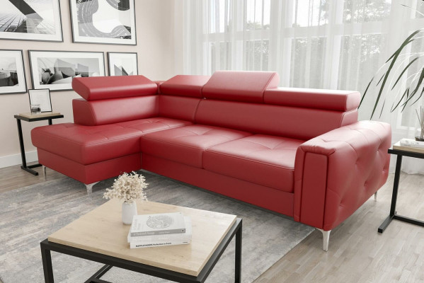 Ledersofa L-Form Couch Wohnzimmer Ecke Design Wohnlandschaft Couchen Sofas Neu
