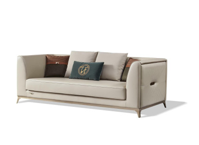 Luxus 2 Sitzer Couch Polster Sofa Leder Couchen Garnitur Neu Zweisitzer