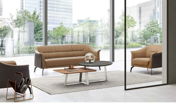 Sofagarnitur Couch Garnitur 3+1 Designersofa Couchtisch Gruppe Leder