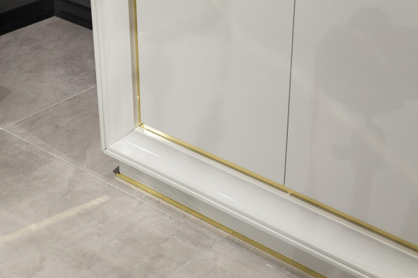 Schlafzimmer Möbel Bett Nachttische Weiß Gold Betten Komplett 4tlg