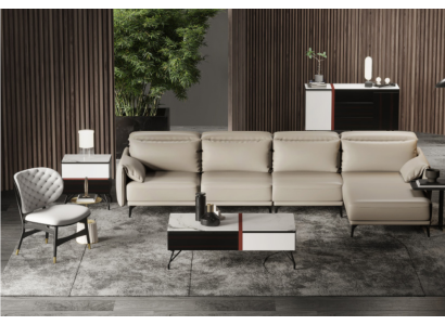 Designer Ledersofa Ecksofa Polster Eck Couch Sitz Eck L Form Garnitur Sofa Neu