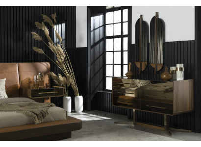 Kommode mit Spiegel Modern Kommode mit Spiegel Luxus Moder design Schlafzimmer