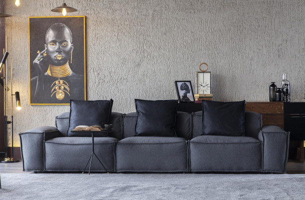 Gemütliche Couch Wohnzimmer 300cm Big Sofa Couchen Sofas Stoffsofa Textil