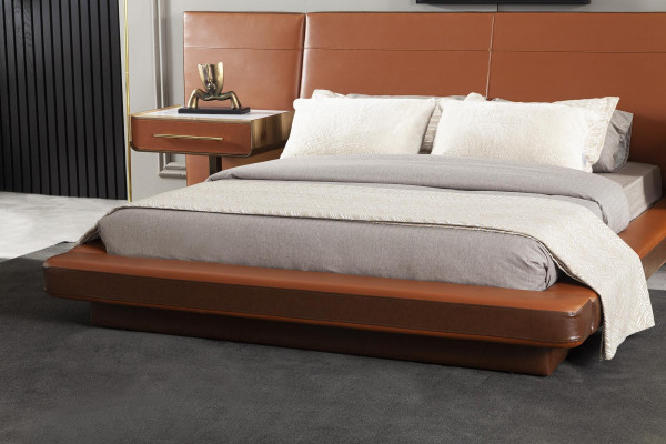 Orangenes Schlafzimmer Bett Doppelbett 2x Nachttisch Betten Möbel 3tlg.