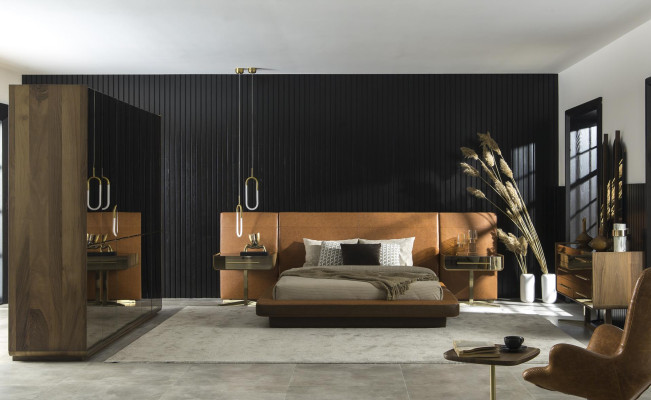 Schlafzimmer Möbel Komplett Set Garnitur Bett Nachttische Schrank 5tlg.