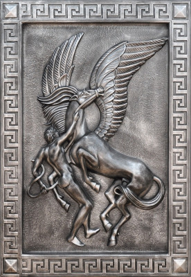 Pegasus Wandrelief Antik Stil Relief Wand Gemälde Antike Handarbeit Bild Pferd