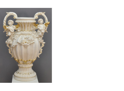 Design Blumen Topf Dekoration XXL Vase Vasen Handarbeit Deko Kelch Pokal 70cm