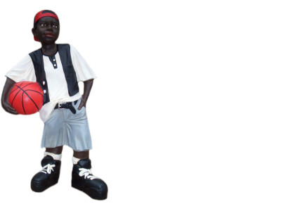 Basketball Junge mit Ball Figur Statue Skulptur Figuren Skulpturen Dekoration