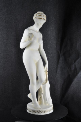 Antik Marmor Stil Statue Eva mit Apfel XXL Figur Statuen Skulptur Deko PG010