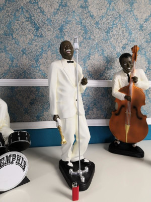 5X DESIGNER SET FIGUR SKULPTUREN STATUEN MUSIKER XXL BIG FIGUREN STATUE
