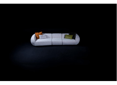 Graues Sofa Luxus Fünfsitzer Wohnzimmer Couchen Designer Polstermöbel
