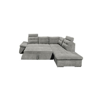 Design Ecksofa L-Form Sofa Couch Bettfunktion Polster Schlafsofa Textil