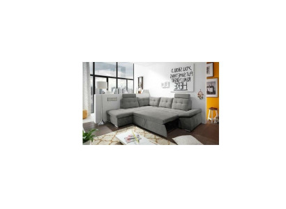 Design Ecksofa L-Form Sofa Couch Bettfunktion Polster Schlafsofa Textil