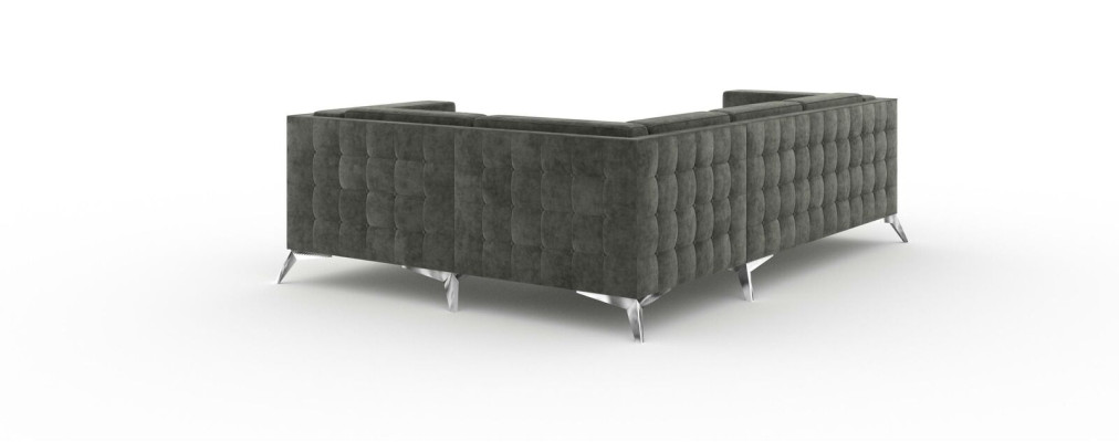 Chesterfield Ecksofa L-Form Stoff Couch Design Polster Sitz Textil Sofa Eck Neu