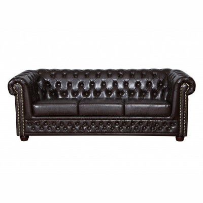 Chesterfield Sofagarnitur Sofa 3+1 Couch Polster Set Sofas Couchen Leder Möbel
