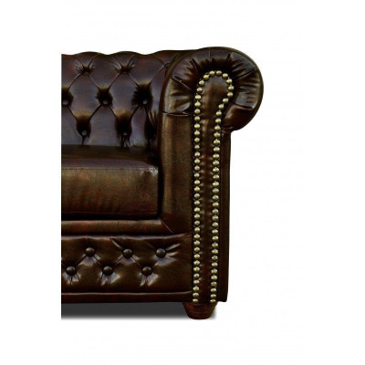Chesterfield Sofa York 2 Sitzer mit Bettfunktion Couch Polster Sofas Couchen Neu