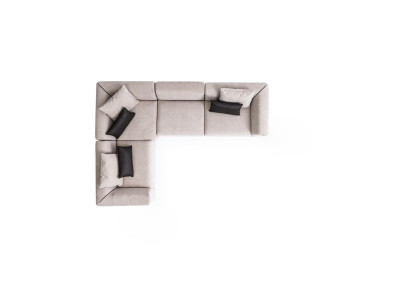 L-förmiges Sofa Beige Eckcouch Wohnzimmermöbel Polstersofa Textil Neu