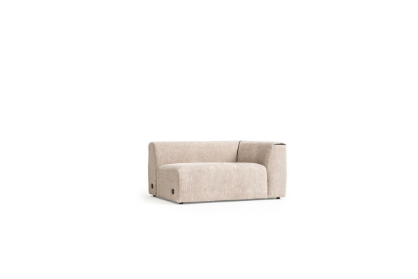 Beiges L-förmiges Ecksofa Wohnzimmer Couch Textil Desginer Moderne