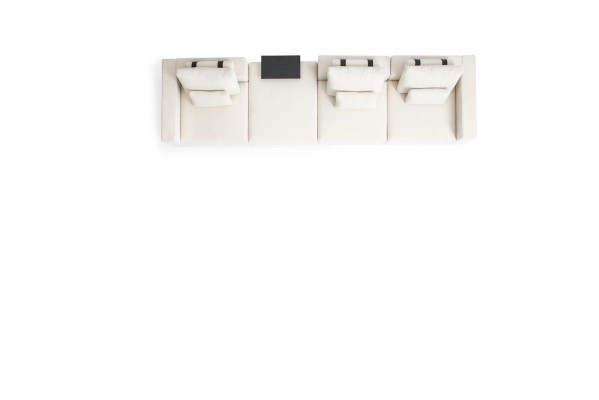 Sofa Weißer Sechssitzer Wohnzimmermöbel Luxus Couchen Stoff Möbel