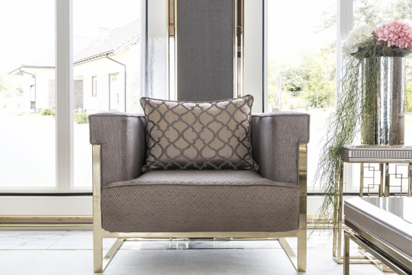 Wohnzimmer Set Grau 2x Sessel Schön Design Elegantes Beistelltisch Neu 3tlg.