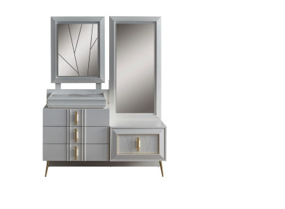 Schminktisch mit Spiegel Luxus Konsole Exclusive Schlafzimmer set 2tlg