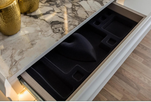 Schminktisch mit Spiegel Luxus Konsole Exclusive Schlafzimmer set 2tlg