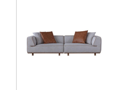 Sofa 4 Sitzer Design Sofas Polster Grau Textil Relax Sitz Möbel 272cm xl