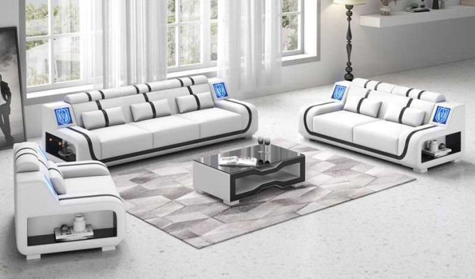 Wohnzimmer Komplette Ledersofas Couchgarnitur Sofagarnitur Braun 3tlg