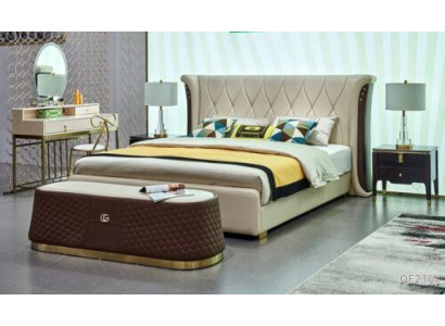 Schlafzimmer Set Design Bett 2x Nachttisch 3 tlg. Luxus komplett Garnitur Neu