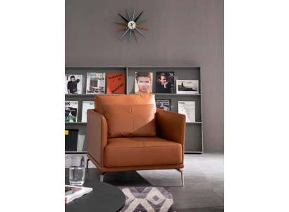 Sessel Leder Design Polster Deko Lounge Stuhl Sitz Luxus Zimmer Warte Neu
