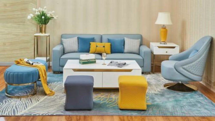 Wohnzimmer Set Sofa 3 Sitzer Sessel Hocker Polster Garnitur Leder Modern