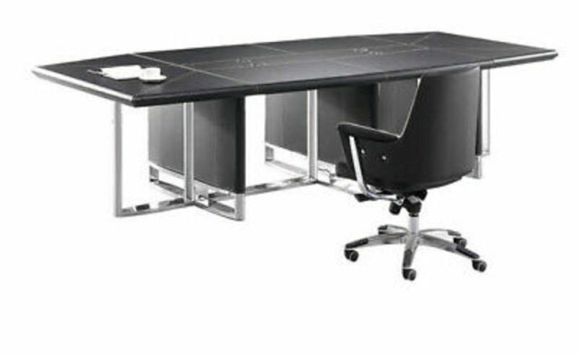 Besprechungs Tische Konferenz Tisch Moderne Kanzlei Leder Holz Design