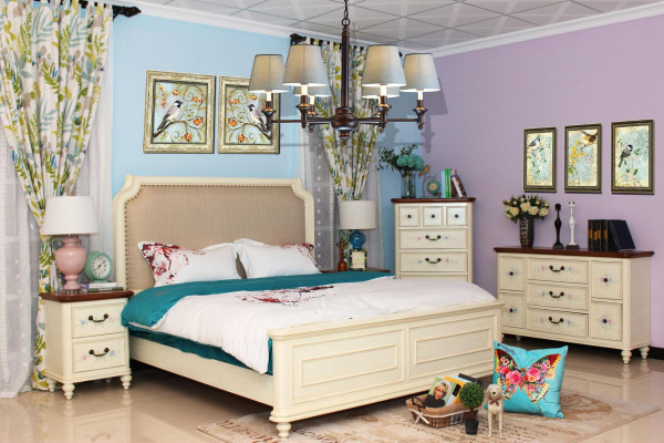 Bett 2x Nachttisch 3 tlg. Schlafzimmer Set Design Modern Luxus Klassisch Gruppe