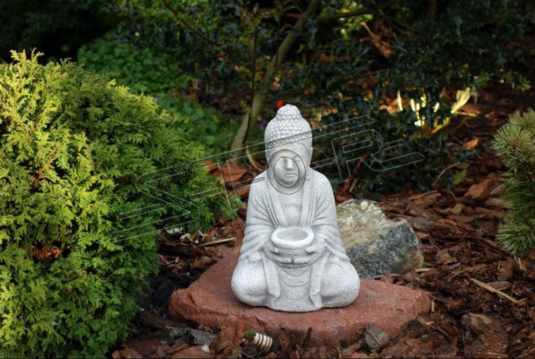 Buddha Skulptur in Steinoptik Große Skulptur für Garten