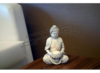 Buddha Skulptur Teelichter Kerze Ständer Große Skulptur Garten