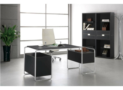 Design Luxus Möbel 3-tlg, Büro Set Schreibtisch und 2x Aktenschrank
