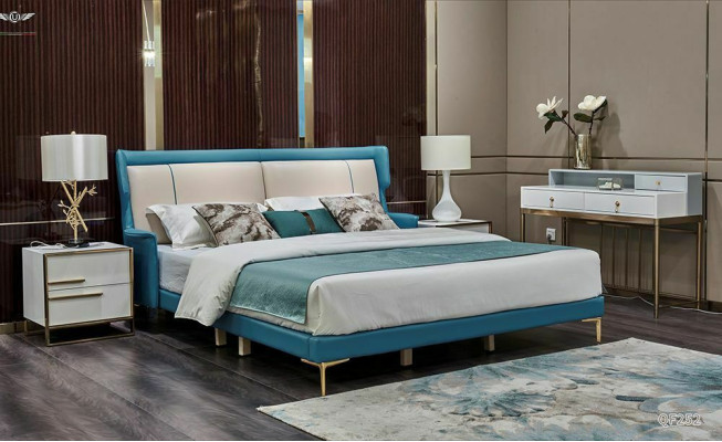 Edles Schlafzimmer Set garnitur Nachttisch Kommode Bett Designer Möbel