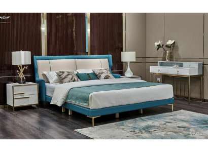 Edles Schlafzimmer Set garnitur Nachttisch Kommode Bett Designer Möbel